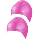 2x stuks latex badmutsen roze voor volwassenen - Zwembad badmutsen