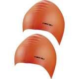 2x stuks latex badmutsen oranje voor volwassenen - Zwembad badmutsen