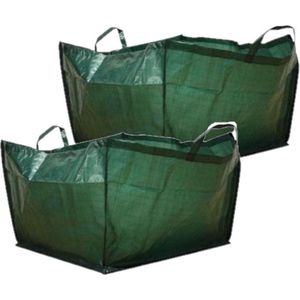 2x stuks handige tuinafvalzakken - 190 liter - 69 x 69 x 40 cm - tuinopruimer