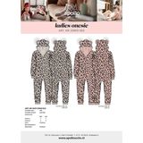 Zachte Luipaard/Cheetah Print - Jumpsuit Huispak - Wit - Dierenprint