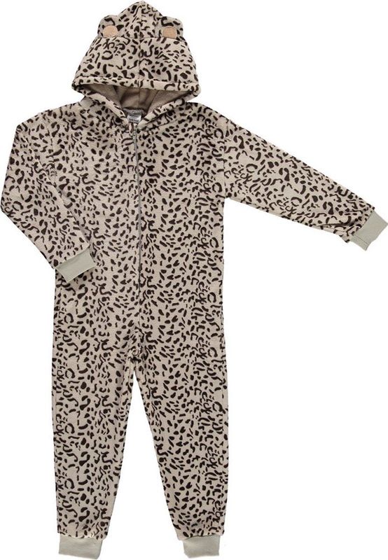 Zachte Luipaard/Cheetah Print - Jumpsuit Huispak - Wit - Dierenprint