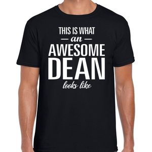 Awesome dean geweldige decaan cadeau t-shirt zwart - heren - bedankje verjaardag beroep shirt