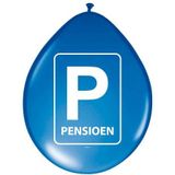 Feestversiering voordeel pakket met Pensioen thema - 3 verschillende artikelen: ballonnen, deurposter en vlaggenlijnen