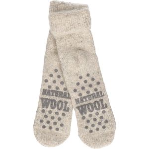 Apollo - Huissokken - Slofsokken - Grijs - Wollen Anti-Slip