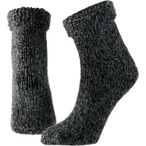 Apollo - Huissokken - Antraciet - Wollen Anti-slip Slofsokken voor Kinderen