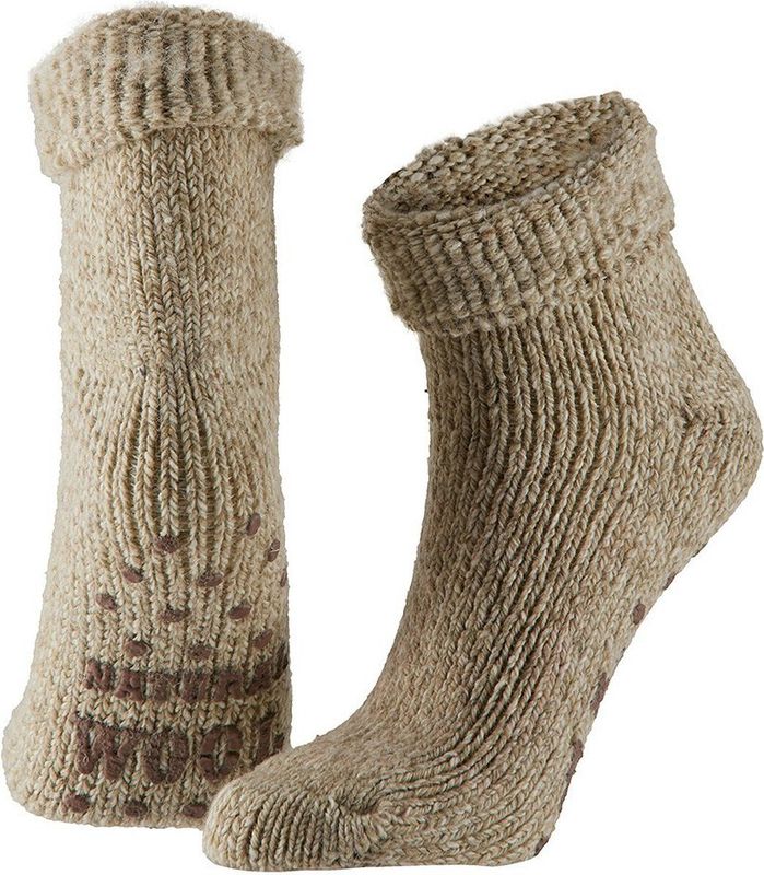 Apollo - Huissokken - Beige - Wol - Anti-slip