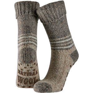 Apollo - Huissokken - Beige - Wol - Anti Slip Zool