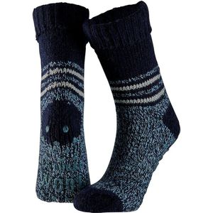 Apollo - Anti-slip Huissokken - Blauw - Wol