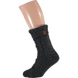 Heren - Huissokken - Antraciet - Antislip Fleece/Gebreid