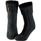 Heren - Huissokken - Antraciet - Antislip Fleece/Gebreid