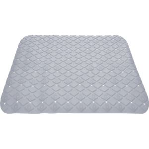 Excellent Houseware Badmat - antislip - grijs - 55 cm - vierkant - badkuipmat