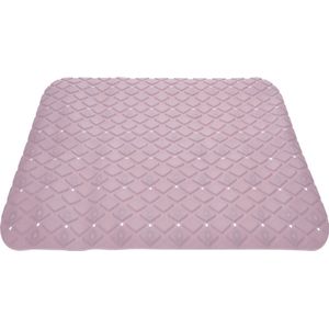 Excellent Houseware Badmat - antislip - lichtroze - 55 cm - vierkant - badkuipmat