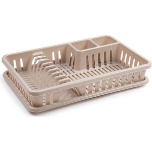 PlasticForte - Afdruiprek - Beige - Kunststof - Met Lekbak