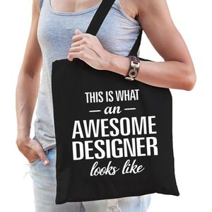 Awesome designer / geweldige ontwerper cadeau tas zwart voor dames en heren - Feest Boodschappentassen
