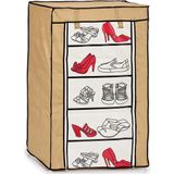 Mobiele opvouwbare kledingkast/garderobekast 60 x 90 cm beige - Camping/zolder