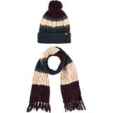 Luxe kinder winterset sjaal en muts bordeaux rood/roze - Warme winter mutsen en sjaals voor kinderen