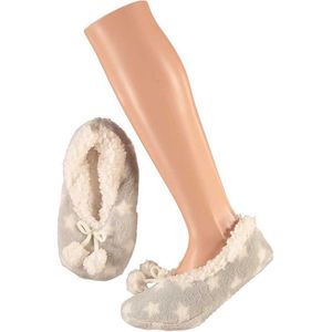 Meisjes ballerina sloffen/pantoffels grijs met witte sterren maat 31-33 - sloffen - kinderen