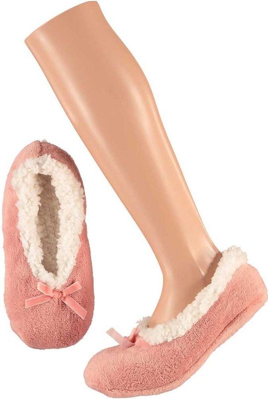 Apollo - Dames Ballerina Sloffen - Roze - Polyester - Laag Model