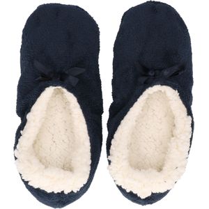 Apollo - Dames Ballerina Sloffen - Marine Blauw - Polyester - Laag Model