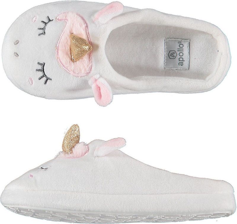 Apollo - Instap Slippers - Wit - Polyester - Meisjes