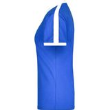 Basic ringer t-shirt - blauw met wit - dames - katoen - 160 grams - basic shirts kleding