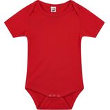 Basic rompertje rood voor babys - katoen - 240 grams - basic rode baby rompers / kleding 56