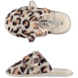 Meisjes instap slippers pantoffels luipaard print