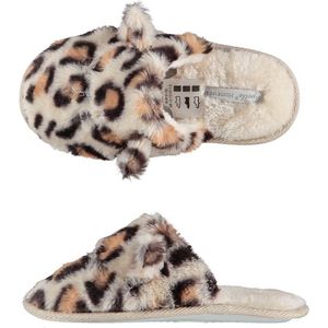 Meisjes instap slippers pantoffels luipaard print