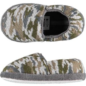 Jongens instap slippers/pantoffels army groen maat 29-30