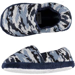 Jongens instap slippers/pantoffels army blauw maat 29-30