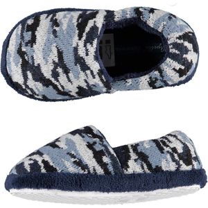 Jongens instap slippers/pantoffels army blauw maat 27-28