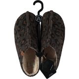 Dames instap slippers/pantoffels luipaard print beige maat 37-38