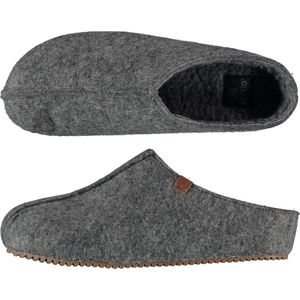 Apollo instappers slippers/pantoffels - grijs - heren - maat 43-44 - polyester - rubber zool - sloffen - vaderdag