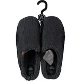 Heren instap slippers/pantoffels teddy wol antraciet maat 45-46