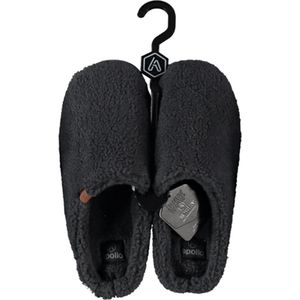 Heren instap slippers/pantoffels teddy wol antraciet maat 45-46 - Sloffen - volwassenen