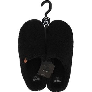 Instapper Slippers - Zwart - Teddy Wol - Volwassenen