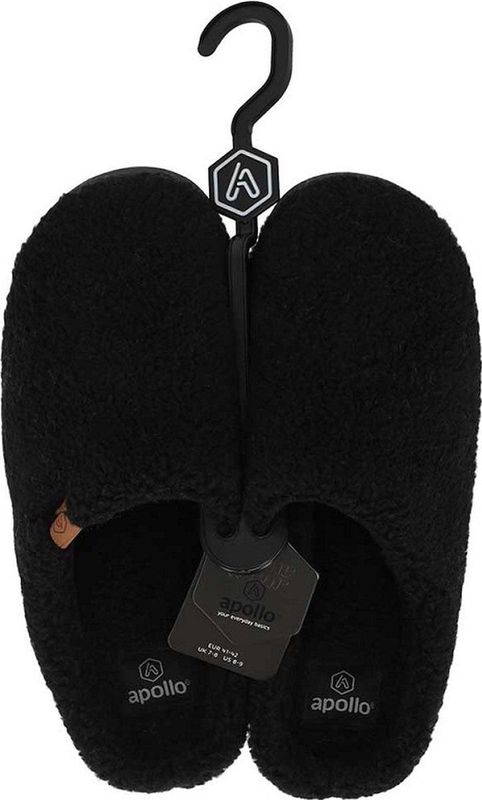 Instapper Slippers - Zwart - Teddy Wol - Volwassenen