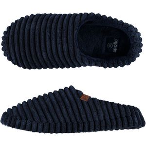 Heren instap slippers/pantoffels ribstof navy maat 41-42