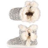 Apollo - Hoge Gebreide Sloffen - Zwart/Wit - Polyester