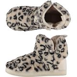 Dames hoge pantoffels/sloffen luipaard print beige maat 37-38 - Sloffen - volwassenen