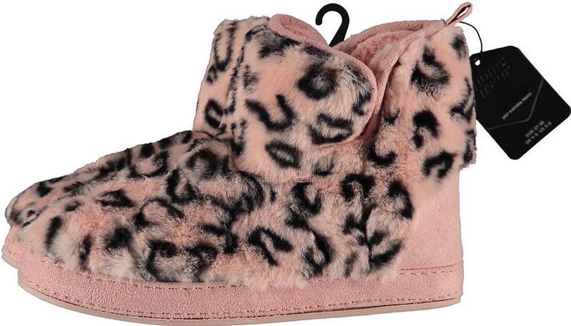 Apollo - Hoge Pantoffels - Luipaard Print - Roze - Polyester