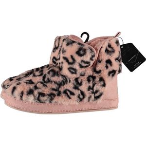 Apollo - Hoge Pantoffels - Luipaard Print - Roze - Polyester