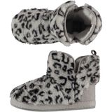 Apollo - Hoge Pantoffels - Grijs - Polyester - Luipaard Print