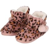 Apollo - Hoge Pantoffels - Luipaard Print - Roze - Polyester