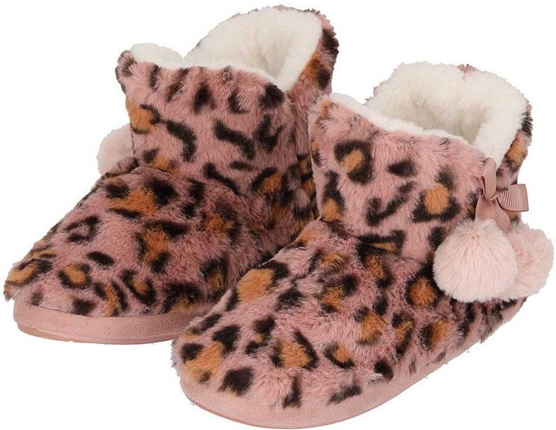 Apollo - Hoge Pantoffels - Luipaard Print - Roze - Polyester
