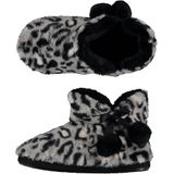 Apollo - Hoge Sloffen - Luipaard Print - Licht Grijs - Polyester