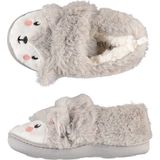 Apollo - Kinder Dieren Pantoffels - Grijs - Polyester - Poolvos