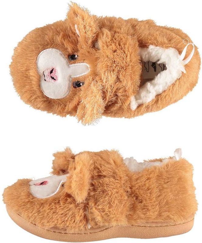 Apollo - Kinder Pantoffels - Bruin - Polyester - Hamster Vorm