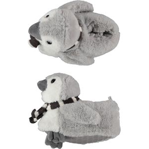 Apollo - Pantoffels Meisjes - Penguin - Grijs - 31/32 - Pantoffels kinderen - Sloffen kinderen