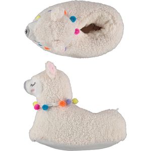 Kinder dieren pantoffels/sloffen alpaca beige maat 33-34